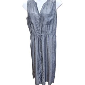 Chico's Sleeveless Polka Dot Button Front Dress with Tie front / Size 3 Chico=Xl